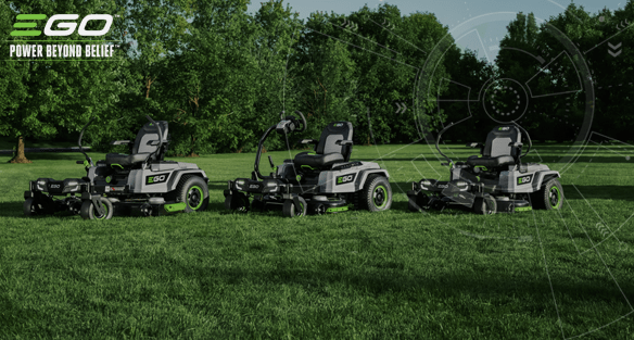 Best features of a ride on mulching mower Ego Power